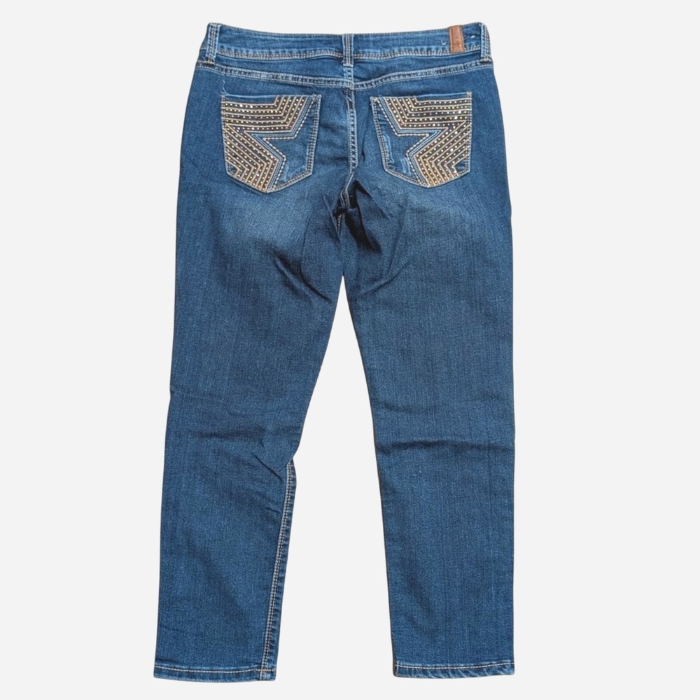 Peoples Liberation Crop Jeans Juniors 9 10 Skinny‎ Leg Star Bling Back Pockets